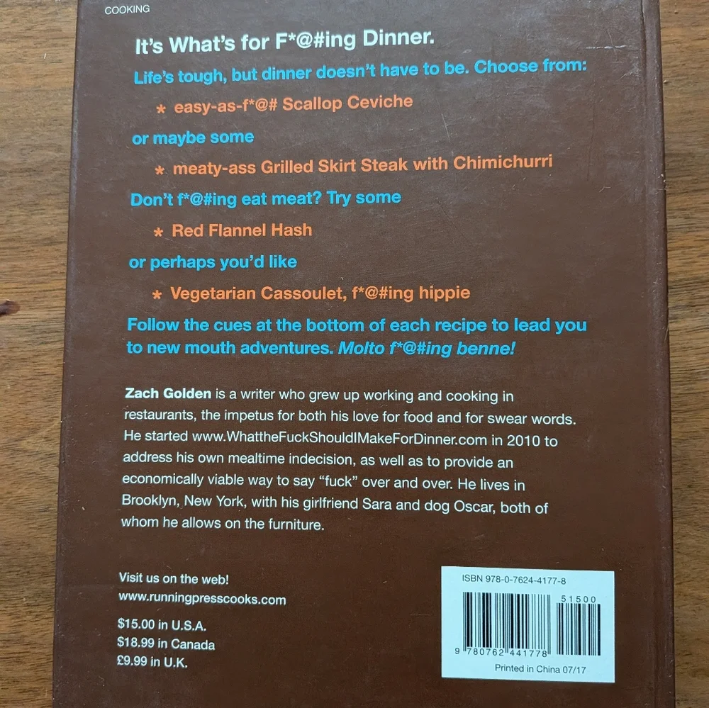 What the F*ck Should I Make for Dinner? by — Brown & Blue Cookbook